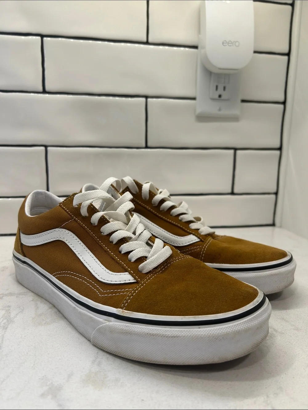 Vans Old Skool Golden Brown & White Suede & Canvas Sneakers